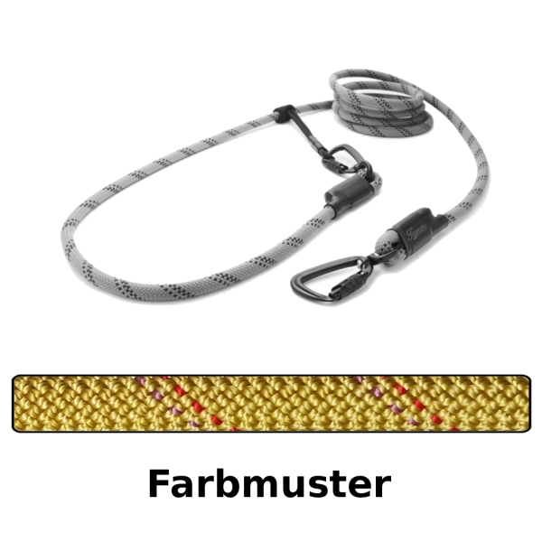 EASYLONG Hundeleine TWIST - L - 3m - khaki mit roter und lila Linie